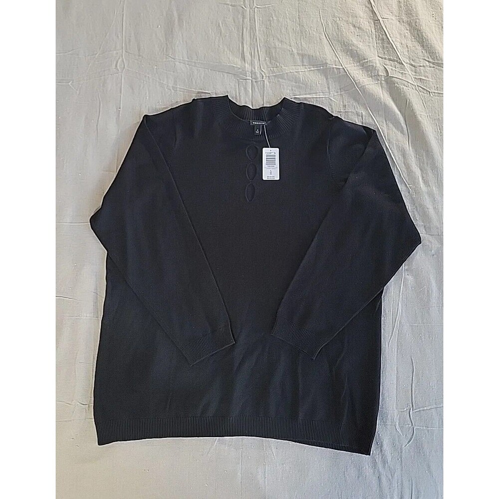 Torrid Womens 4X 26 Sweater Pullover Black Keyhole Cut‎ Out Lightweight Crew NEW